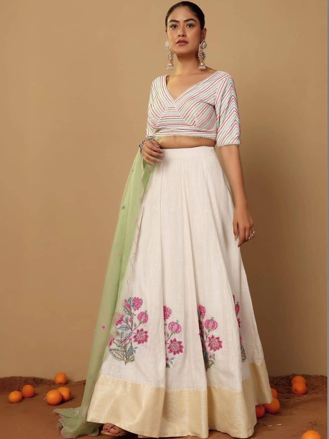 SILCHIC Printed Thread Work Ready to Wear Lehenga & Blouse With Dupatta — photo 3