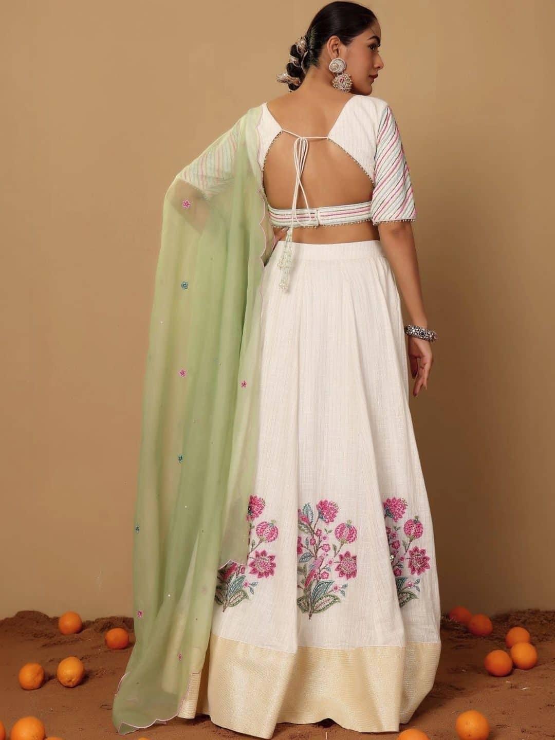SILCHIC Printed Thread Work Ready to Wear Lehenga & Blouse With Dupatta — photo 2