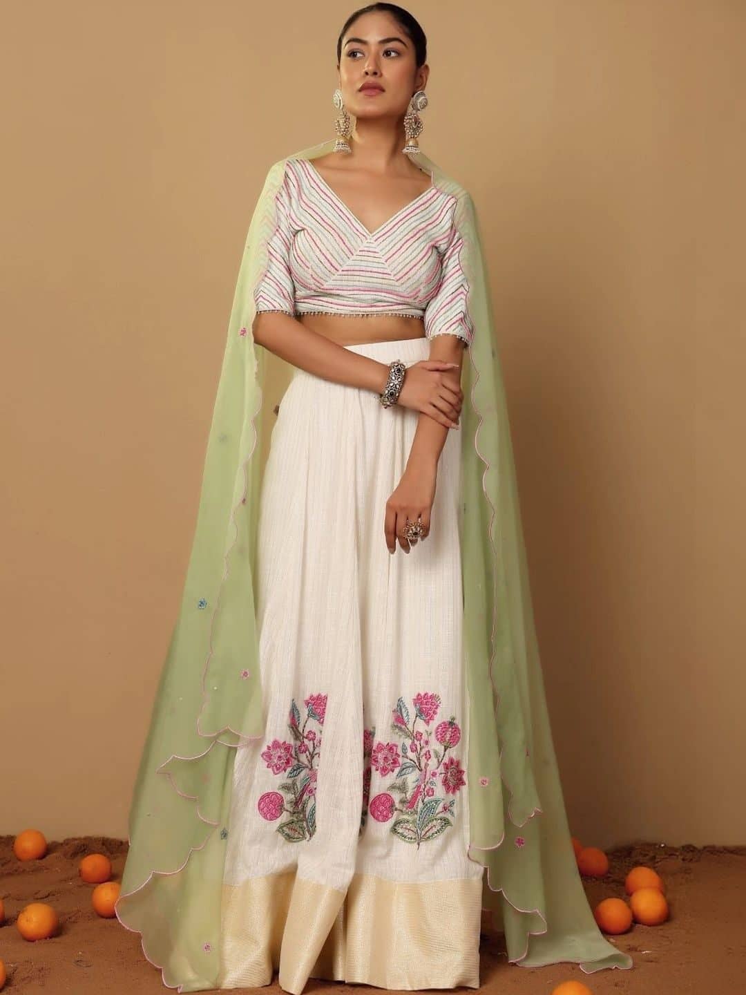 SILCHIC Printed Thread Work Ready to Wear Lehenga & Blouse With Dupatta — photo 1