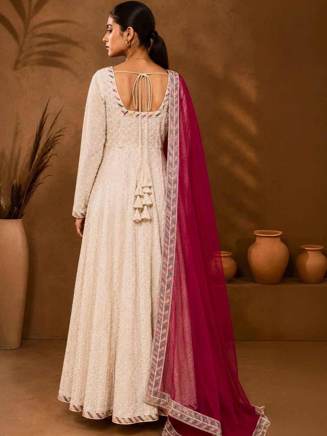 SILCHIC Women Ethnic Motifs Embroidered Georgette A-Line Maxi Dress — photo 2