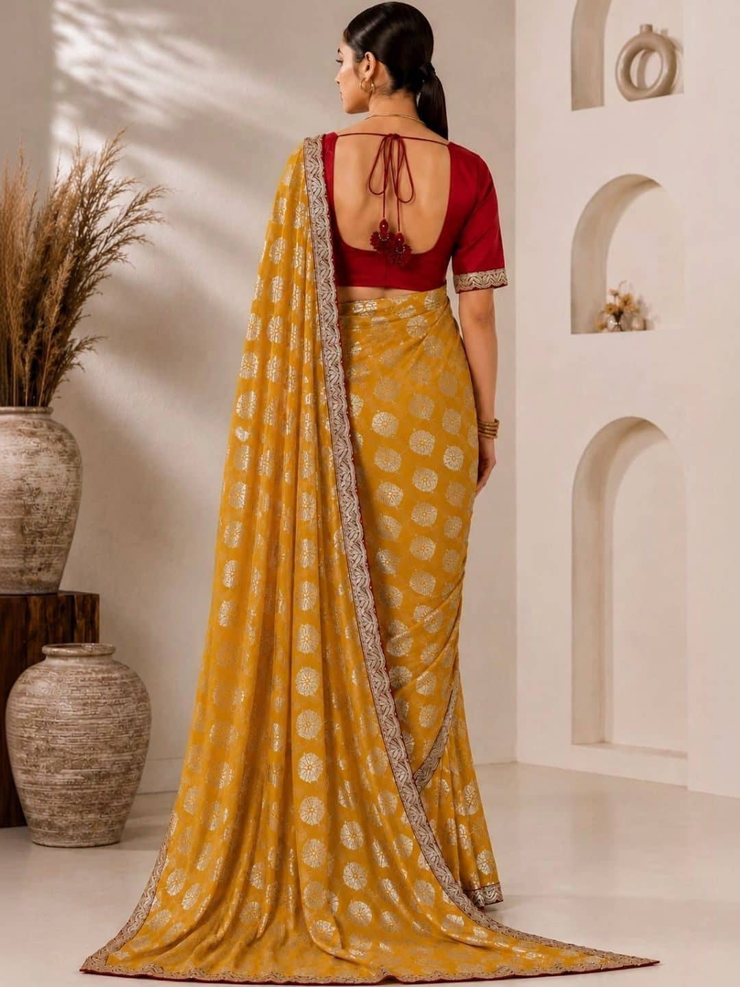 SILCHIC Floral Zari Designer Saree — photo 3