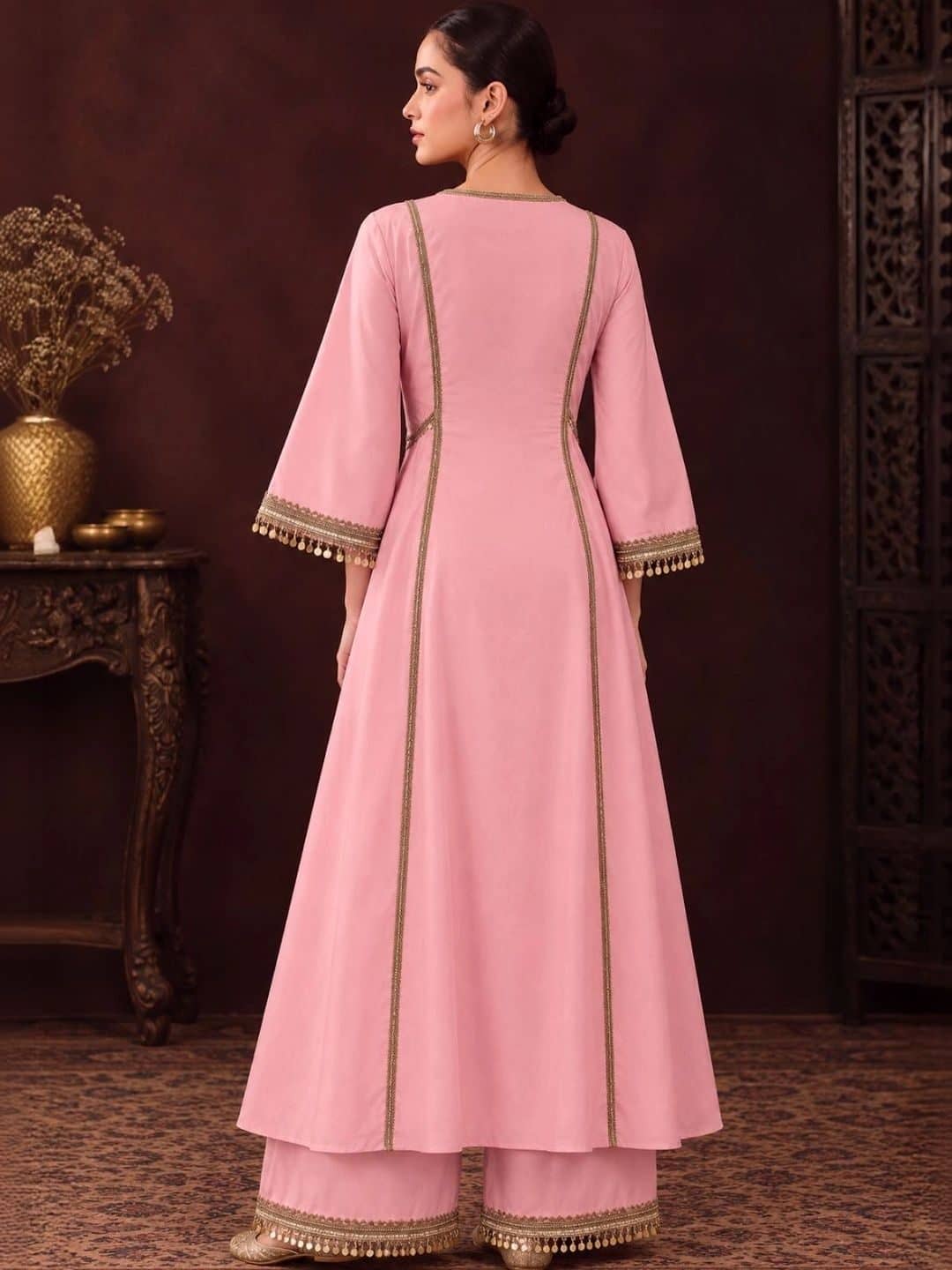 SILCHIC Women Empire Gotta Patti Silk Crepe Kurta with Palazzos — photo 2