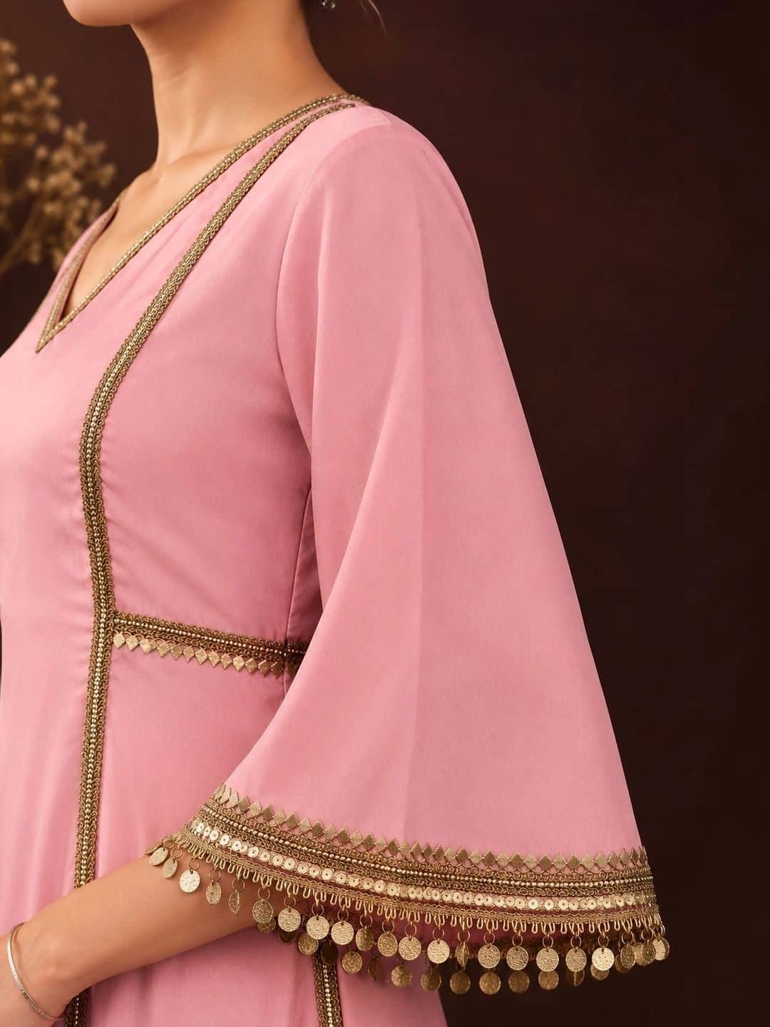 SILCHIC Women Empire Gotta Patti Silk Crepe Kurta with Palazzos — photo 6