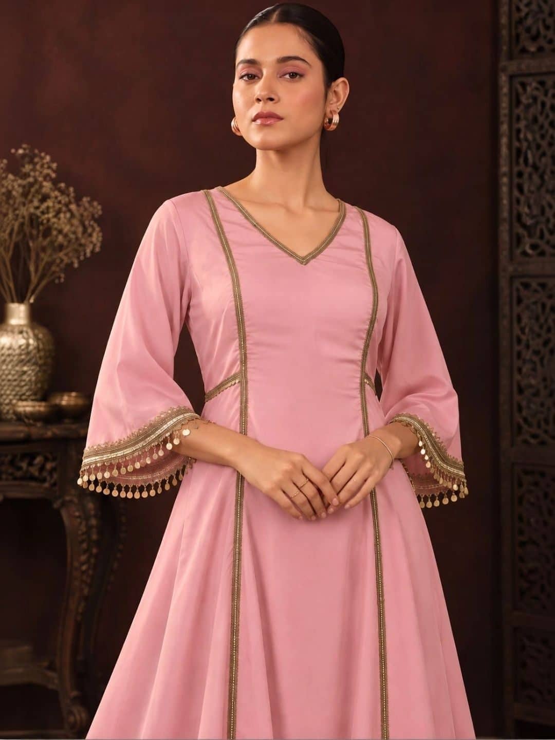 SILCHIC Women Empire Gotta Patti Silk Crepe Kurta with Palazzos — photo 5