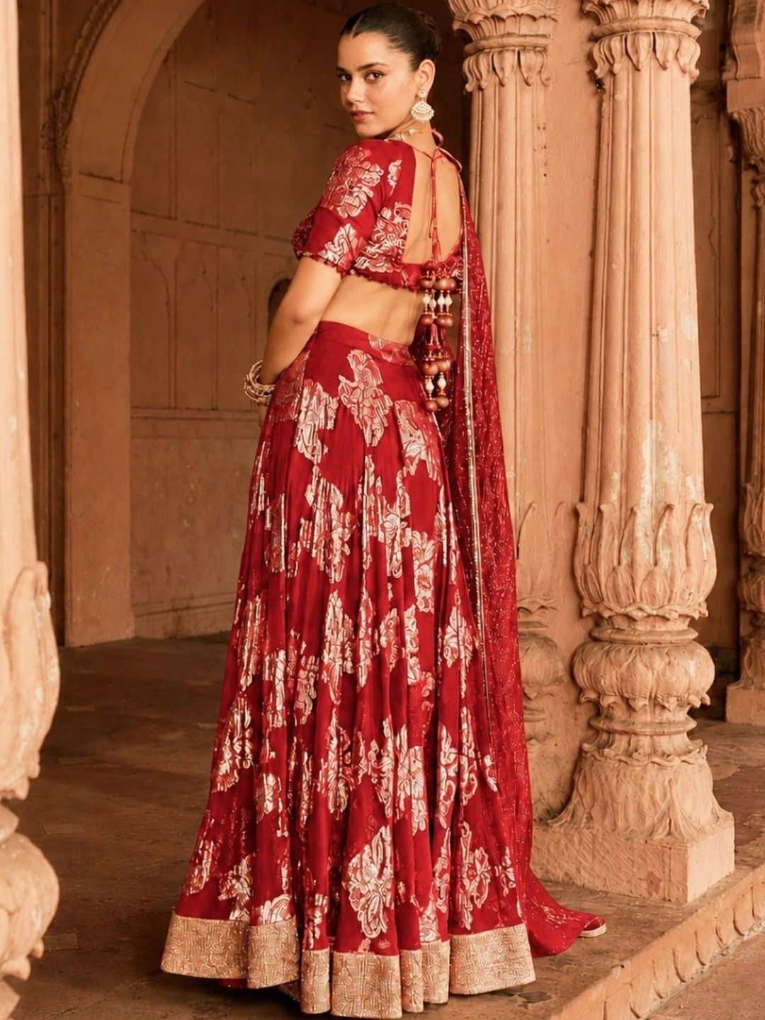 SILCHIC Embellished Foil Print Ready to Wear Lehenga & Blouse With Dupatta — photo 2