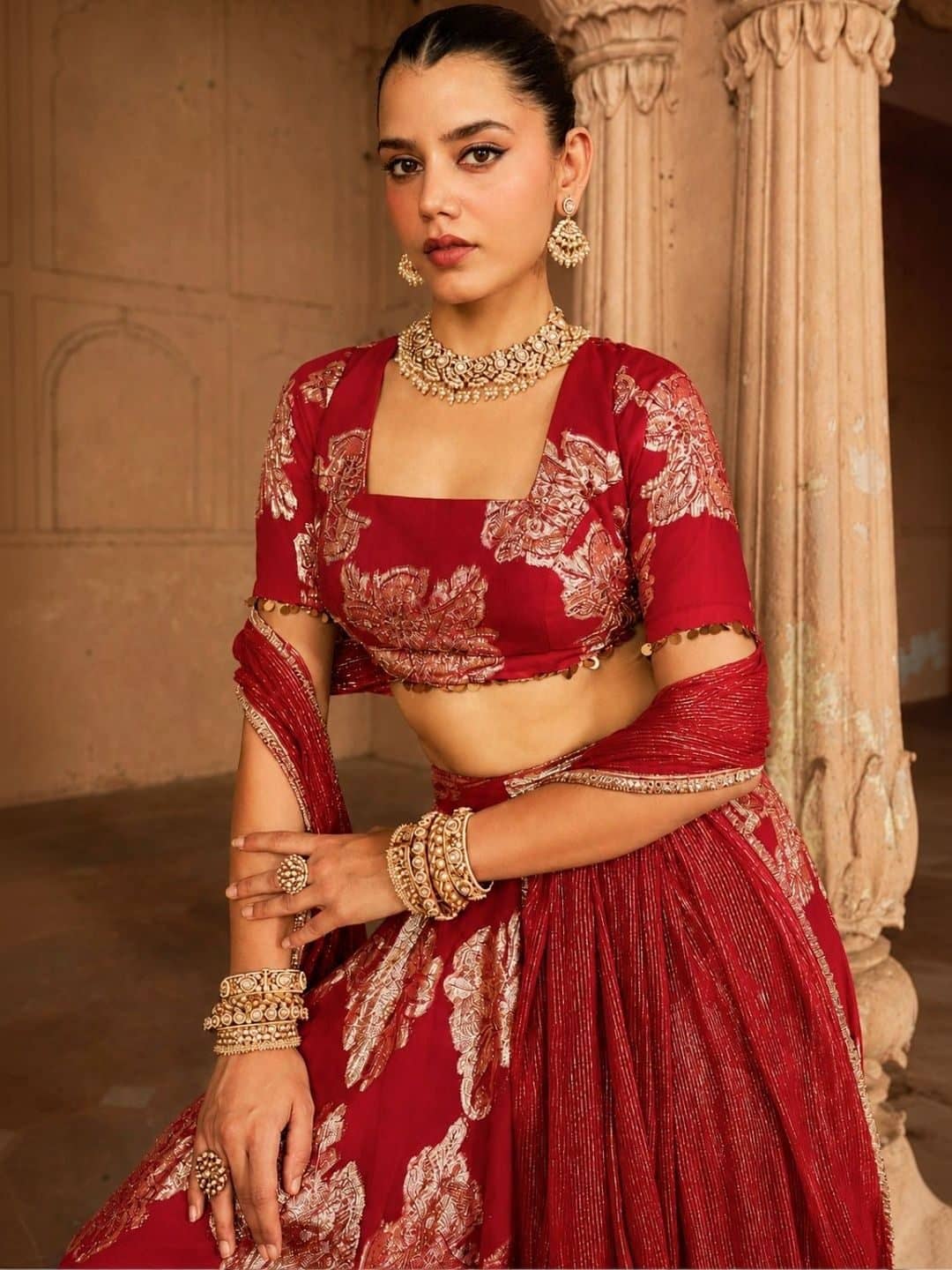 SILCHIC Embellished Foil Print Ready to Wear Lehenga & Blouse With Dupatta — photo 5