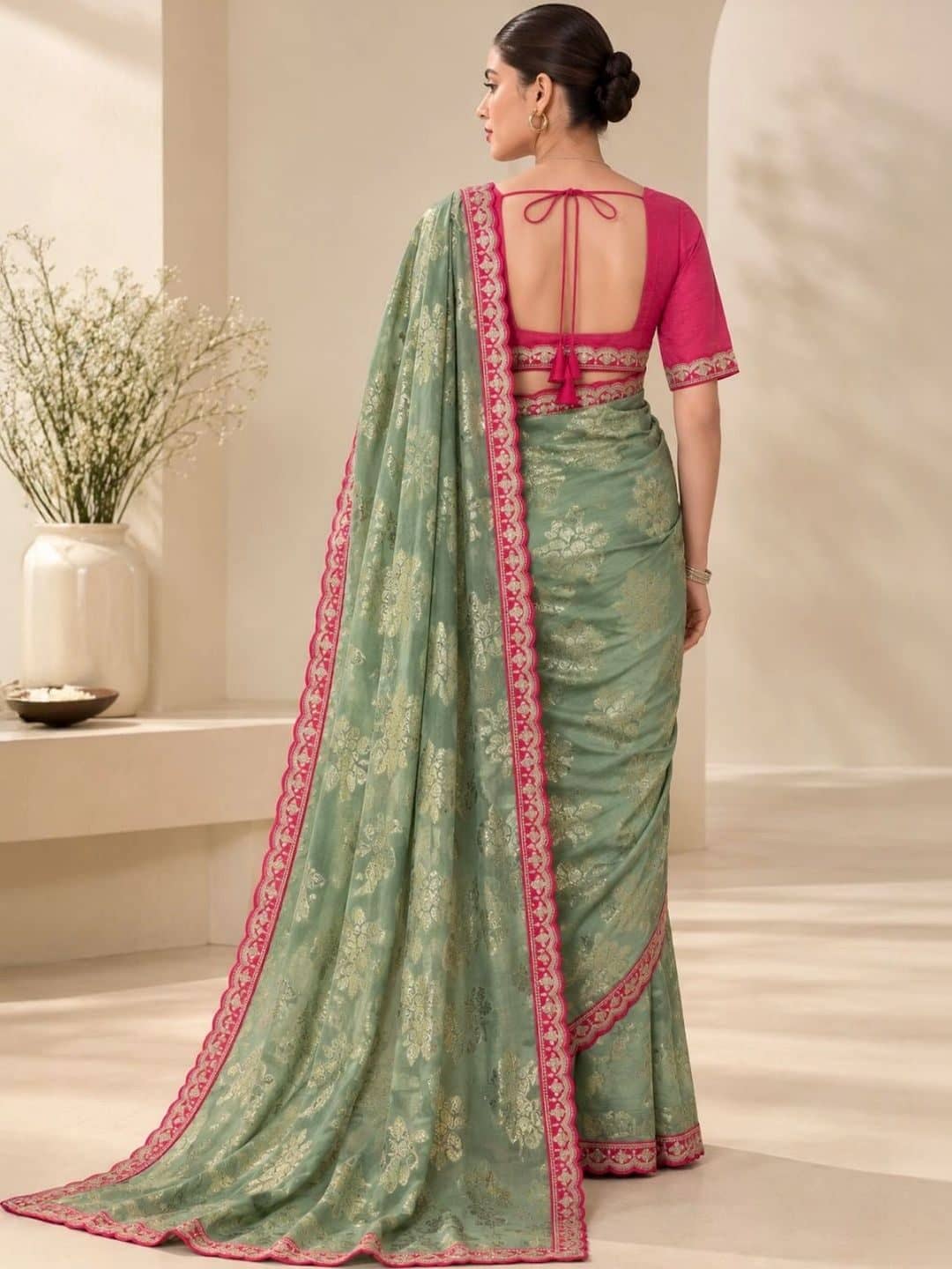 SILCHIC Floral Zari Designer Saree — photo 3