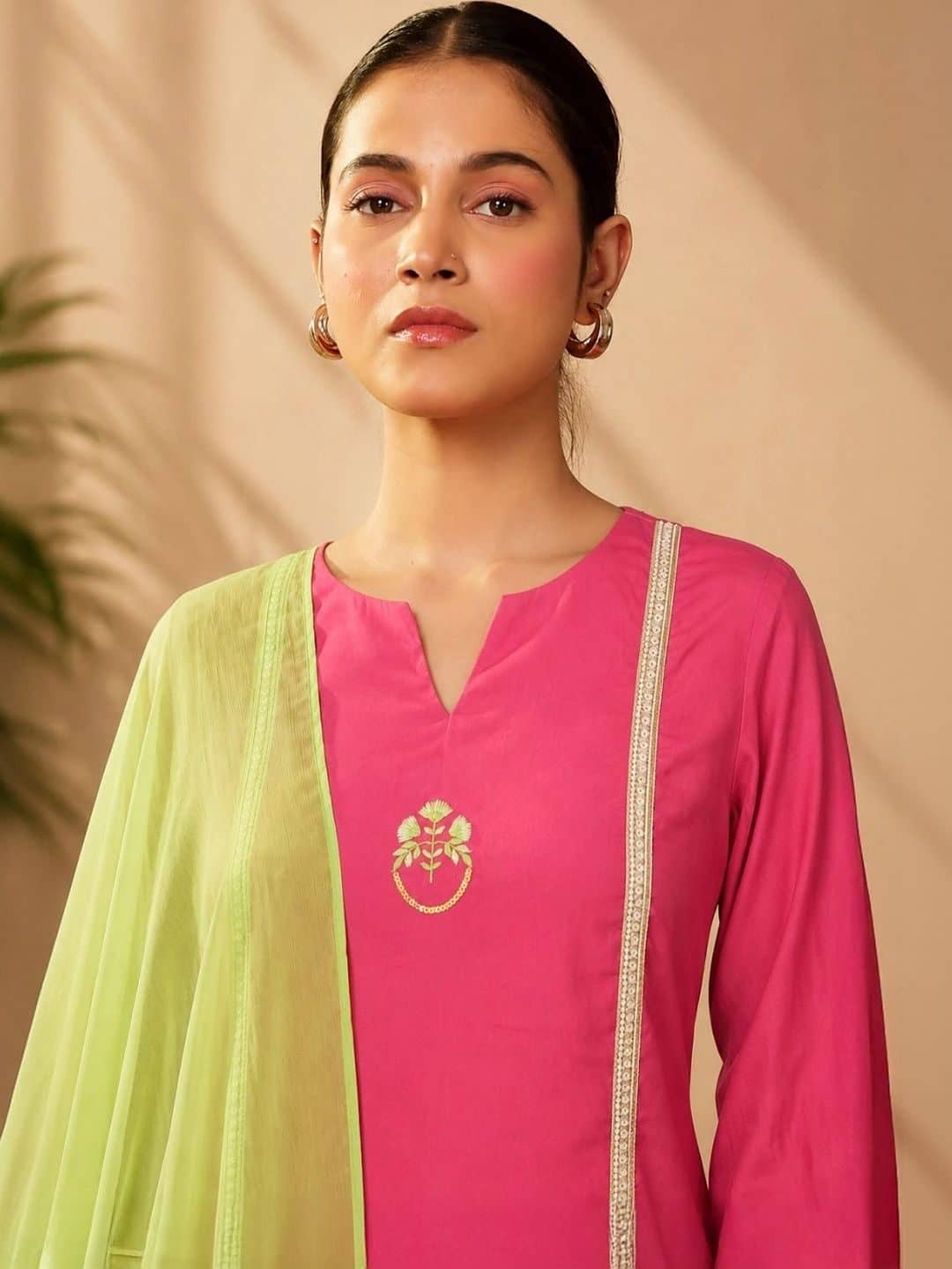 SILCHIC Women Ethnic Motifs Embroidered Regular Thread Work Kurta with Palazzos & With Dupatta — photo 4