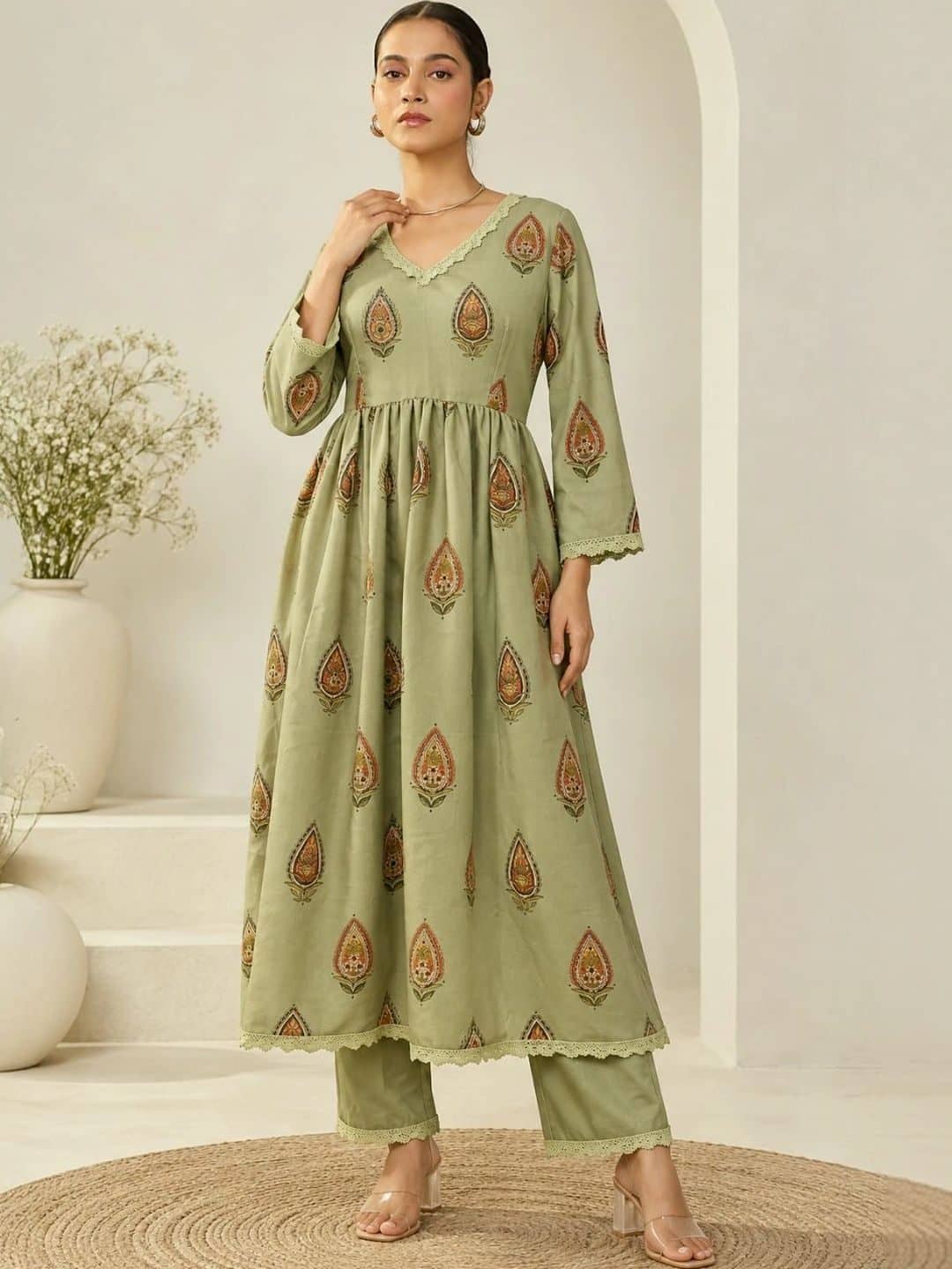 SILCHIC Women Ethnic Motifs Printed Regular Pure Cotton Kurta with Trousers & With Dupatta — photo 5